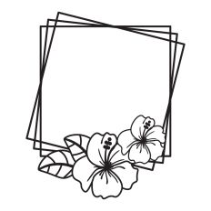 Hibiscus Square Frame