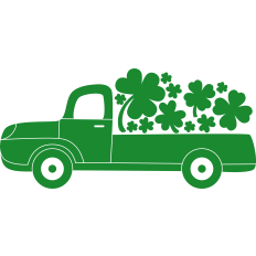 Truck Full of Clovers Silhouette