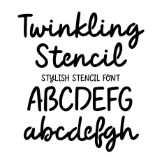 Twinkling Stencil Script Cursive Handwriting Font