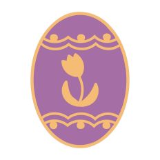 Simple Decorative Easter Egg with Tulip for Silhouette Studio