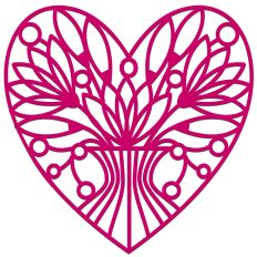 Tulip Flower Bouquet Geometric Heart