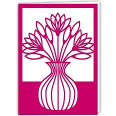 Tulip Flower Vase Floral Greetings Card