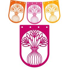 Tulip Flower Vase Party Bunting Garland Flag