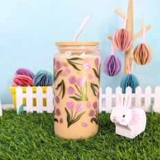 Tulips Vinyl Wrap for 16oz Glass Cup