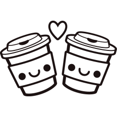 kawaii tumblers in love lineart