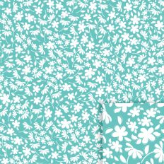 Springtime Turquoise Floral Silhouette Seamless Printable background