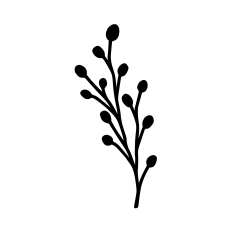 Twig & Berries Solid Silhouette Cutout
