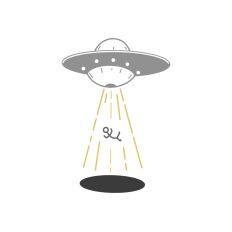UFO with Stick Person