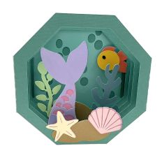 Mermaid Octagon Shadowbox Box Card