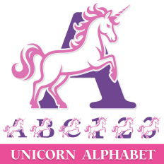 Unicorn Monogram Alphabet