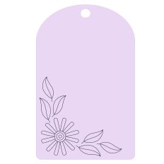 Floral Gift Tag Sketch Design - Dandelion