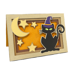 3D Spooky Halloween Cat Shadowbox Card