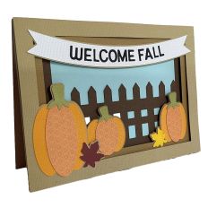 3D Welcome Fall Shadowbox Card with Pumpkins