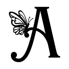 Butterfly Monogram Letter 'A' for Personalization