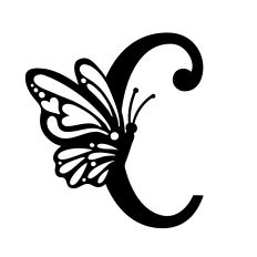 Elegant Butterfly Monogram Letter C
