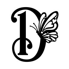 Delicate Butterfly Monogram Letter D