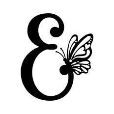 Elegant Butterfly Monogram Letter E