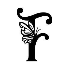 Monarch Butterfly Monogram Letter F
