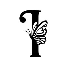 Monogram Letter I with Monarch Butterfly