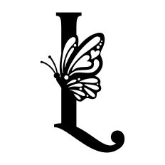Monogram Letter L with Monarch Butterfly Accent