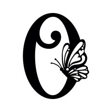Monogram Letter O with Delicate Butterfly Accent