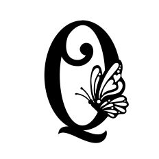 Monogram Letter Q with Romantic Butterfly Accent