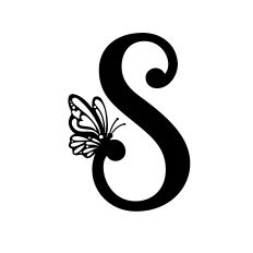 Butterfly Monogram Letter S - For Wedding, Personalized Projects
