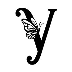 Monogram Letter Y with Romantic Monarch Butterfly Accent