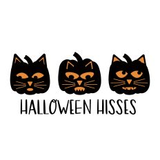 Funny Halloween Hisses Pumpkin Cats Trio