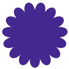 Scallop Floral Circle Background Shape