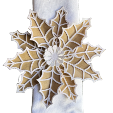 Gingerbread Poinsettia Napkin Holder, Christmas Napkin Ring