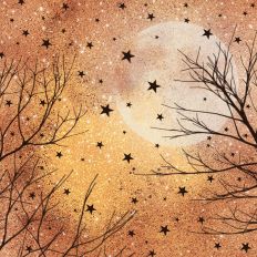 Gold Glitter Forest Background Pattern