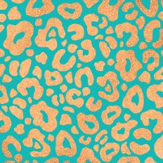 Teal and Gold Glitter Leopard Print Background Pattern