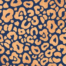 Navy and Gold Glitter Leopard Print Background Pattern