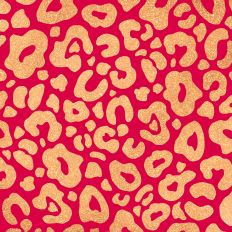 Red and Gold Glitter Leopard Print Background Pattern