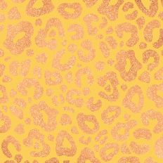 Yellow and Gold Glitter Leopard Print Background Pattern