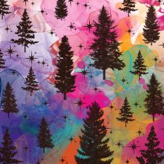 Rainbow Watercolor Christmas Tree Background
