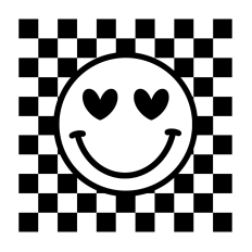 Checkered Smiley Heart Eyes