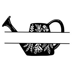 floral watering can monogram frame 1