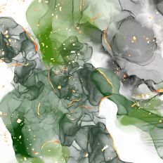Green Halloween Alcohol Ink and Gold Foil Background
