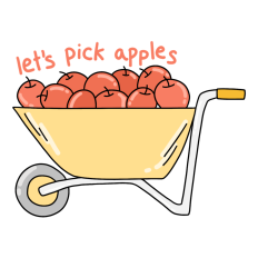let's pick apples sticker