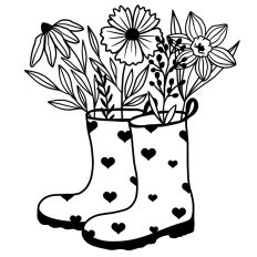 floral rubber rain boots