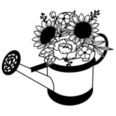 floral sunflower watering can