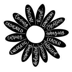 Teacher Adjectives Flower Frame