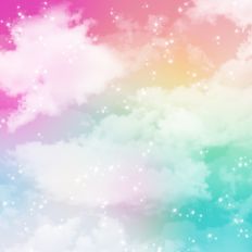 Pastel Rainbow Ombre Cloudy Sky Background Pattern