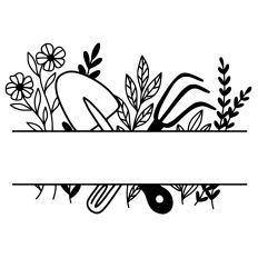garden tools monogram frame 1