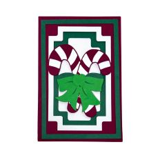 Cute Bow Candy Cane 3D Shadowbox Card 4x6