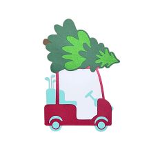 Golf Cart With Tree Gift Card Holder