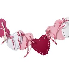 Valentine's Day Banner Red, Pink and White Cut Out Heart