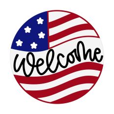 Welcome Patriotic Door Hanger